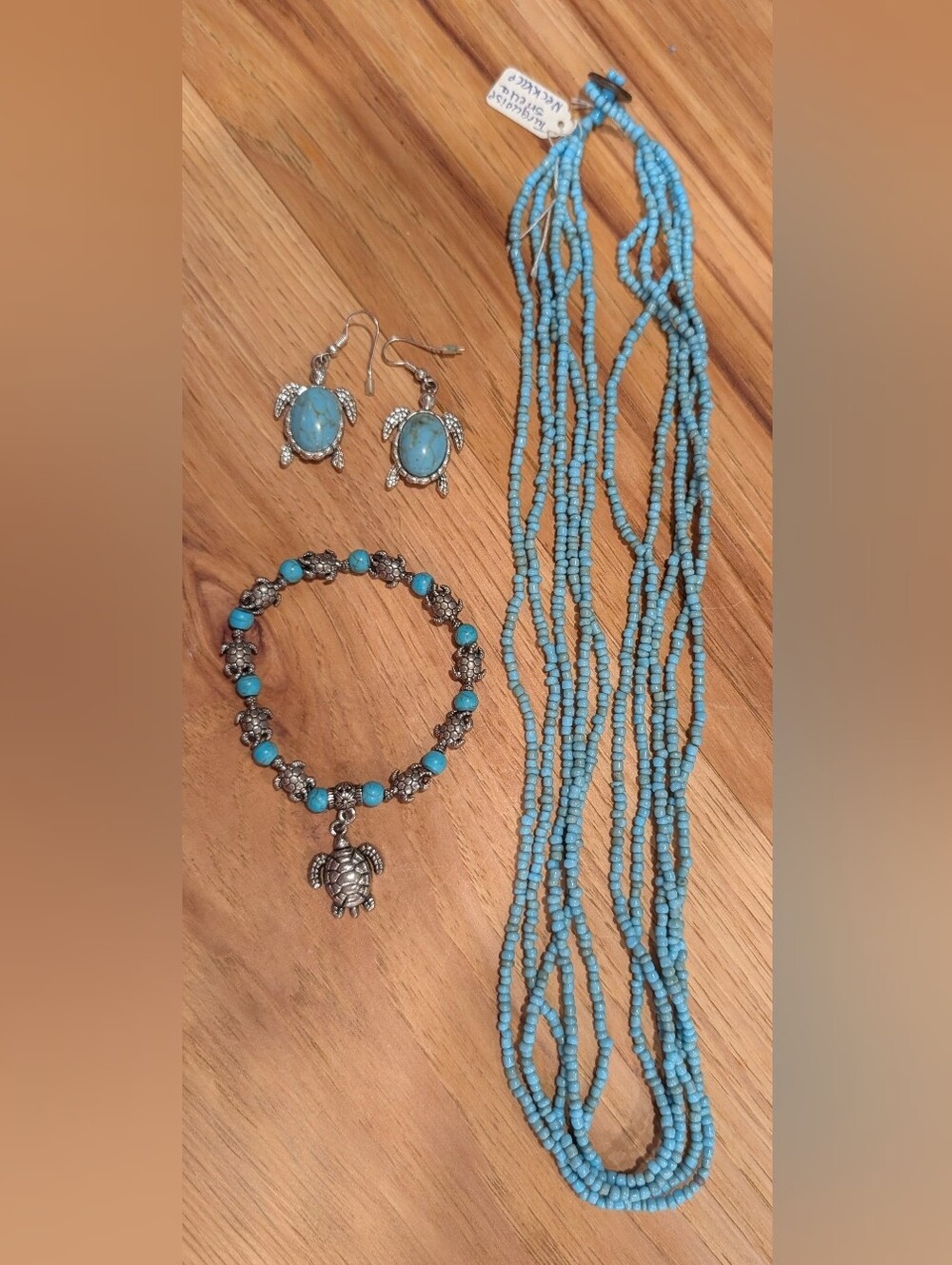 Source Unknown Turquoise-Colored Turtle Drop Earrings